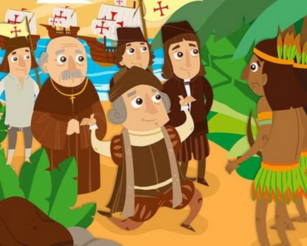 Colón toca tierra Americana