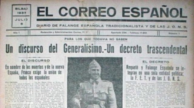 Franco promulga el Decreto de Unificación