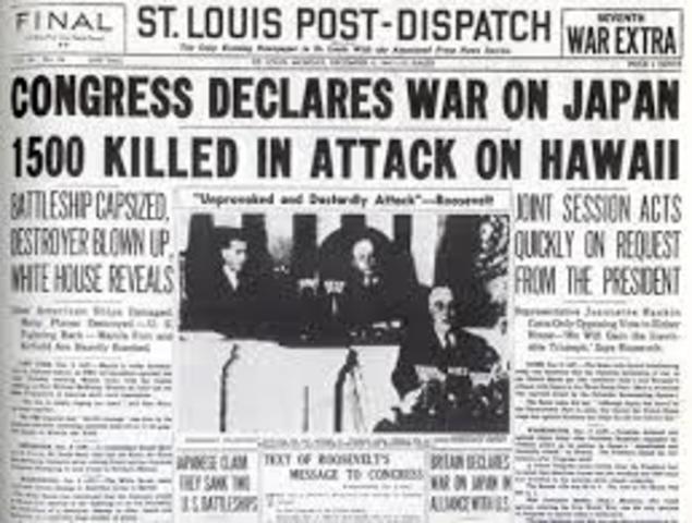 America Declares War on Japan