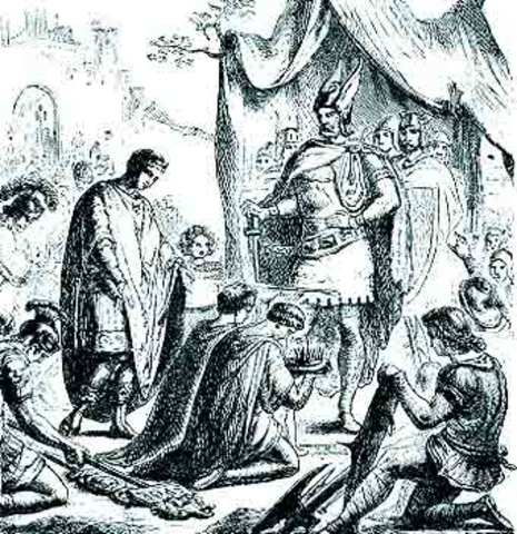 Odoacro depone a Romulo Augustulo- Caida del Imperio Romano de Occidente.