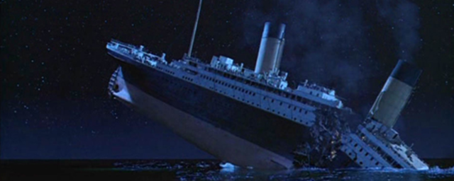 The Titanic splits in two