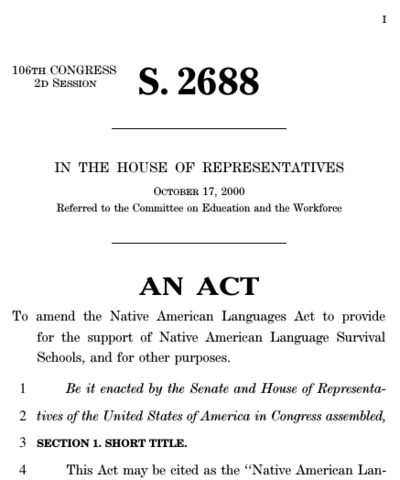 Native American Languages Act