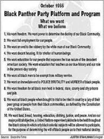 Black Panthers create Ten Point Program