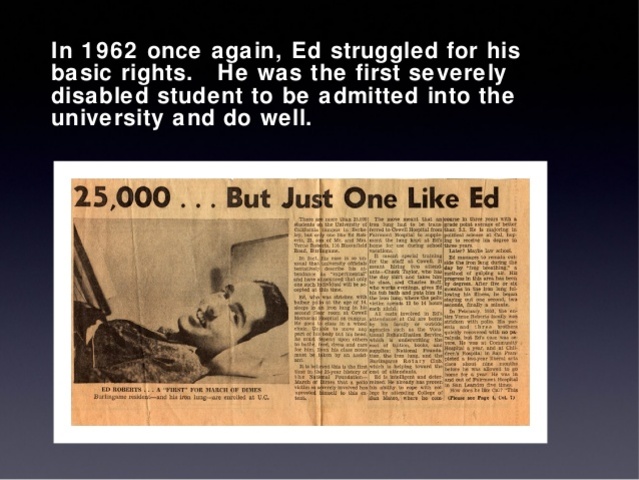 Edward Roberts fights to get support from UC Berkeley 1962