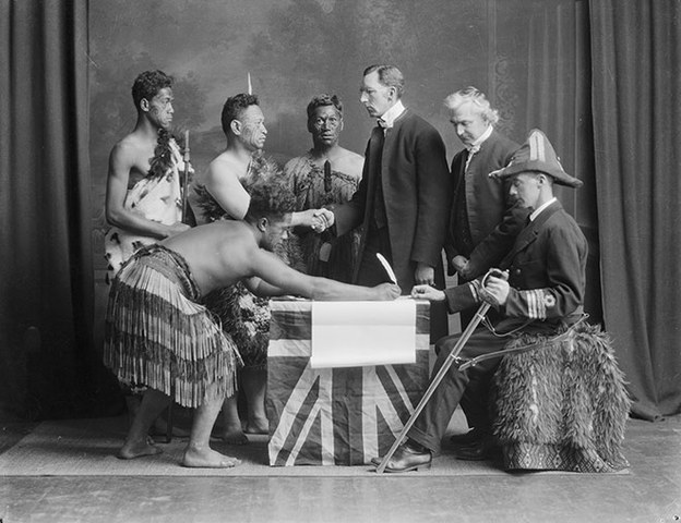 The United Kingdom established British sovereignty thought the Treaty of Waitangi signed with Maori chiefs.