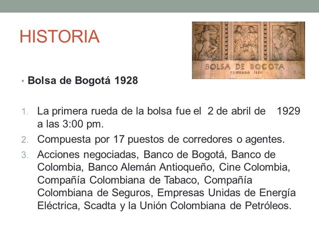 LA BOLSA DE BOGOTÁ