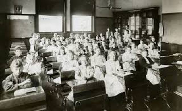 First  Public School Class in the U.S.
