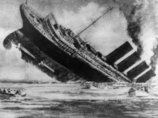 Lusitania sunk by German U-boats
