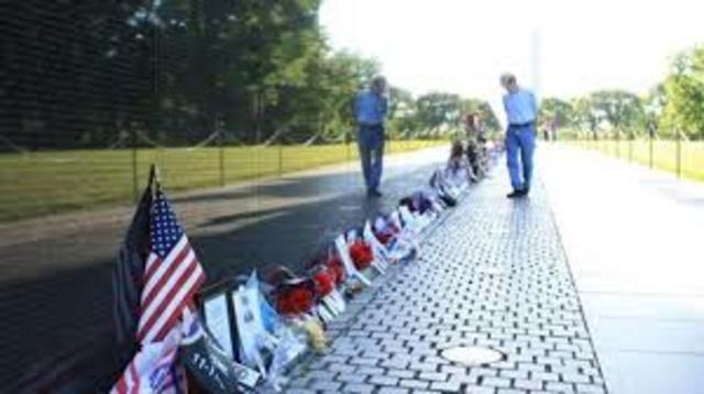 Vietnam veterans memorial dedicated in Washington DC.