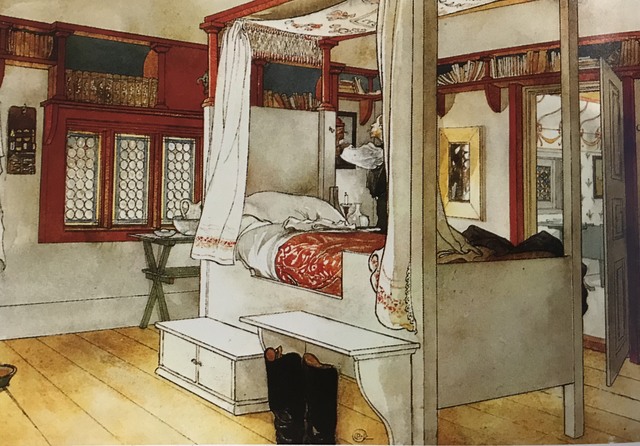 Arte: "Habitación de Papa" por Carl Larsson, estudio en acuarela