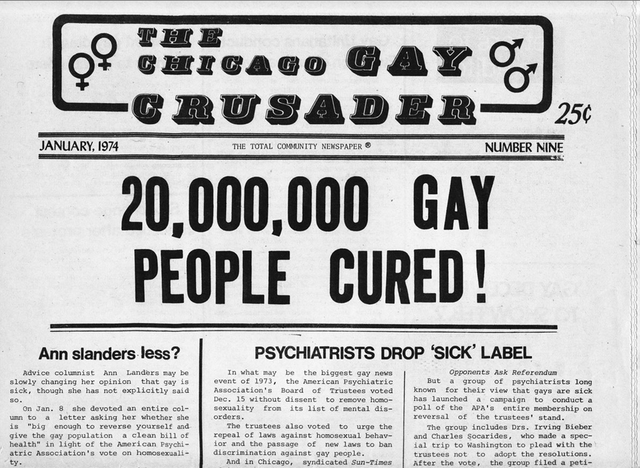 Homosexuality no longer considered mental illness