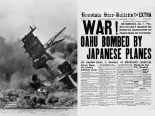 Japan bombs Pearl Harbor and US enters WW2