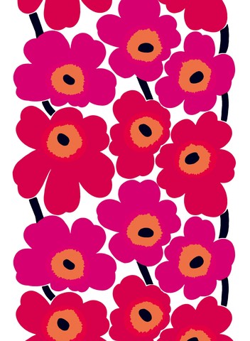 Gráfico: Marimekko, Maija Isola, estampado de flores rojas