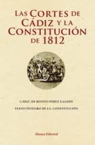 Cortes de Cádiz. Constitución liberal de 1812