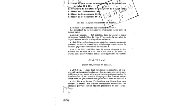 Assistance aux femmes en couches et aux familles nombreuses