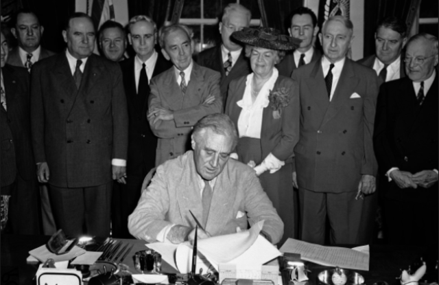 FDR signs bill