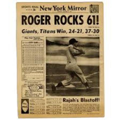 Roger Maris breaks Babe Ruths record