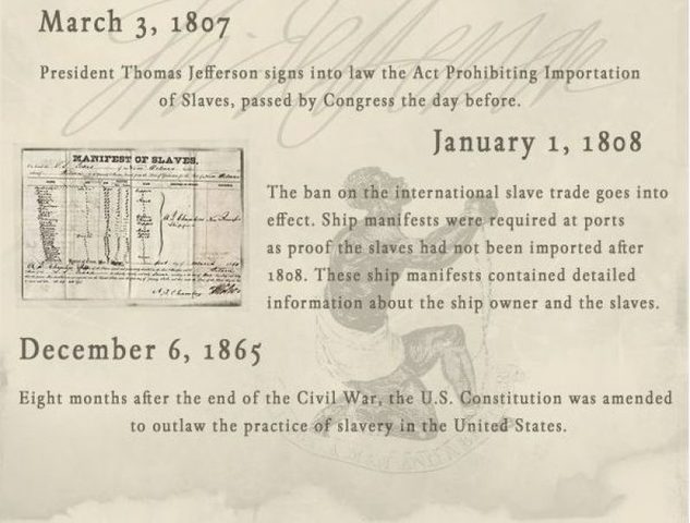 1808 international slave trade ends.