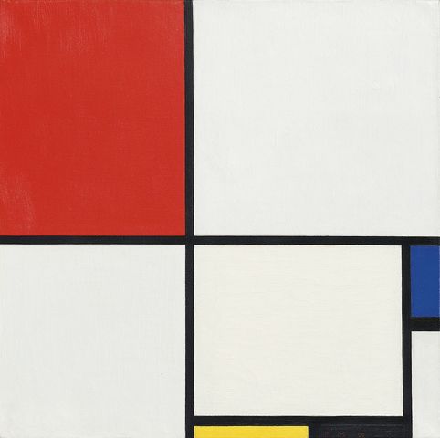 Abstrakcja Czerwony, niebieski, żółty i czarny Piet Mondrian