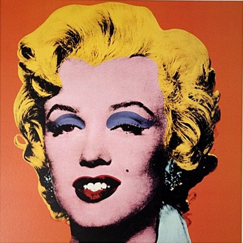 Pop-art Marilyn na apomarańczowym tle Andy Warhol