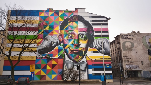 Street-art mural Portret Artura Rubinsteina Eduardo Kobra