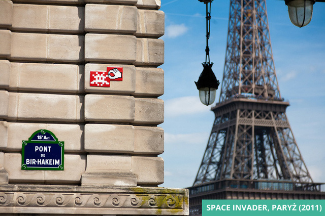 Street-art wklejki Space Invader