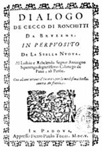 Publica el diàleg de Cecco de Ronchitti da Bruzene in Perpuosito de la Stella Nova