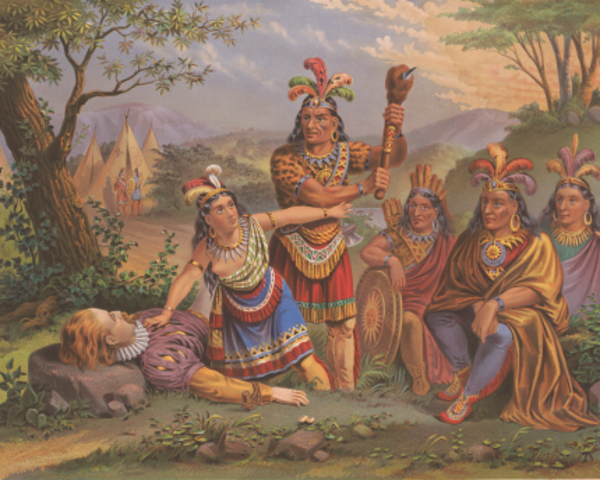Pocahontas saves the colonists