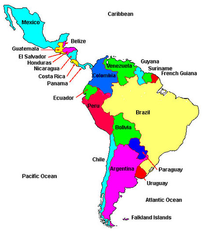 First Ten independent states in Latin America