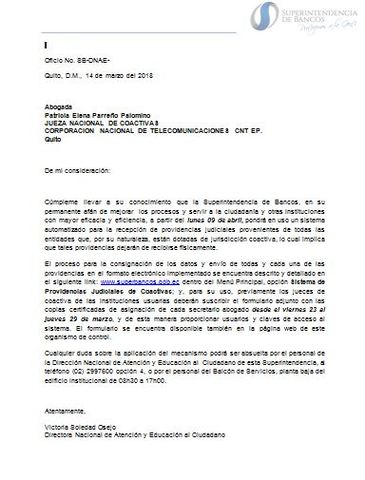 Envío general de oficios hacia las instituciones públicas