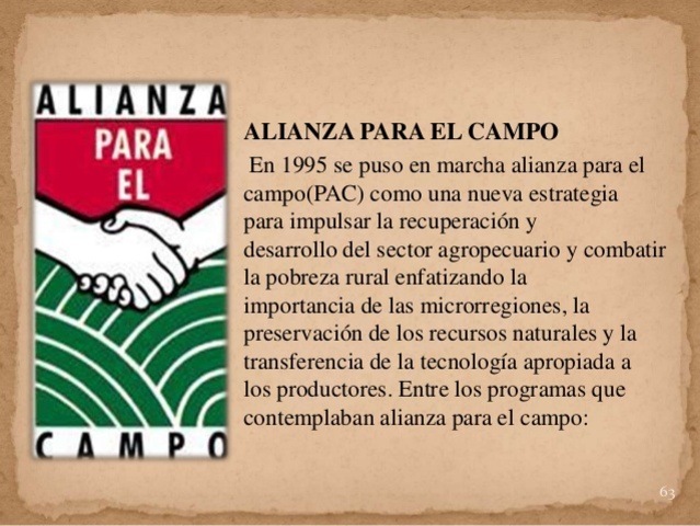 PROGRAMA ALIANZA PARA EL CAMPO.