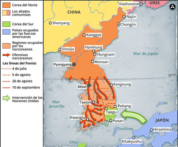 Disputa del territorio-Guerra de Corea