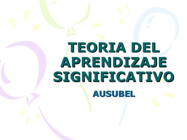 Teoría del aprendizaje significativo