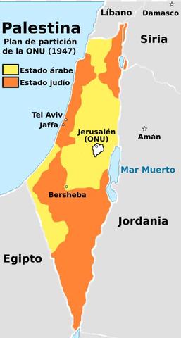 División de palestina en estado árabe y judío