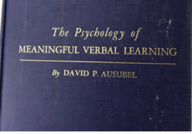 Ausubel publica su monografía  “The Psychology of Meaningful Verbal Learning”