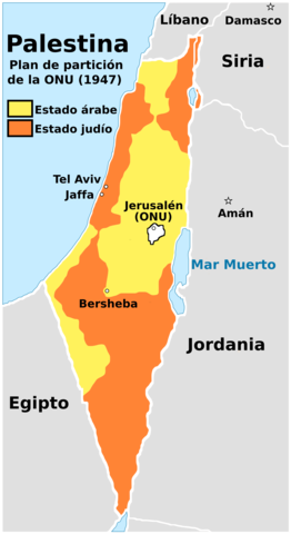 "Conflicto Árabe - Israelí"  División de Palestina en dos Estados