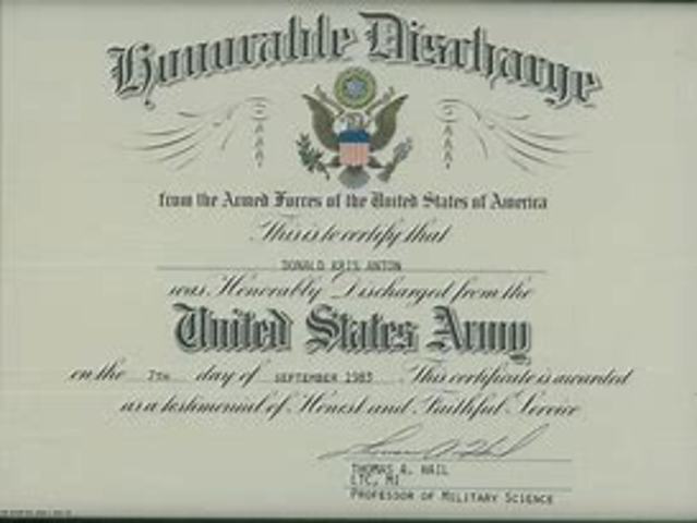 Discharged from the Military