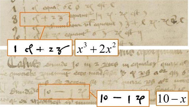 Primeras apariciones del signo + y - (1480 d.c.)