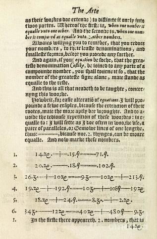 Uso del signo = (1557)