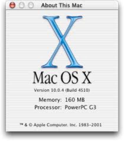 MacOS X, versión 10.0