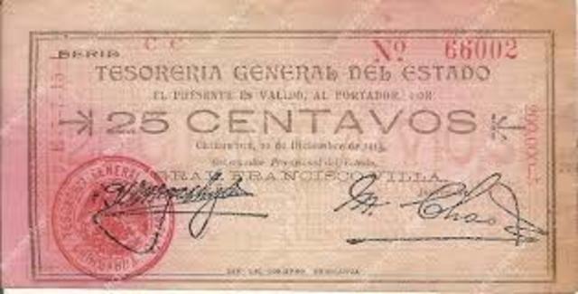 Billete durante la revolución de 1910