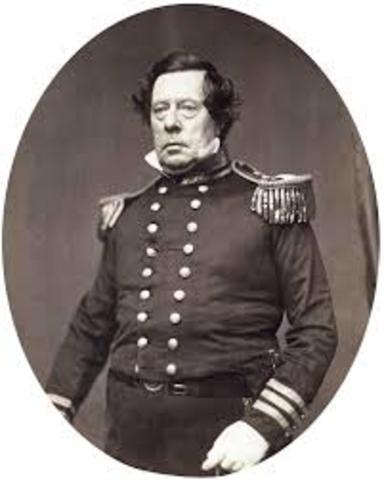 Matthew C. Perry of the U.S went to Japan and opened two areas to the U.S trade.