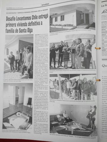 Desafío Levantemos Chile entregó primera vivienda definitiva a familia de Santa Olga