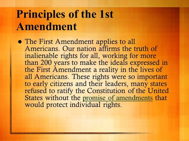 First Amendment Applies in all States