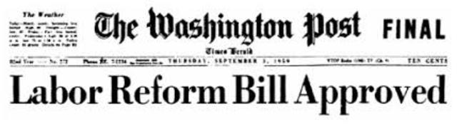 Labor Management Reporting and Disclosure Act (Landrum-Griffin) passed