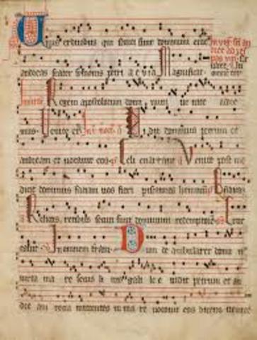 Nacimiento de la notación musical occidental.