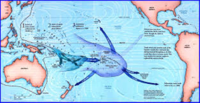 Lapita People reach Vanuatu, Fiji and Tonga