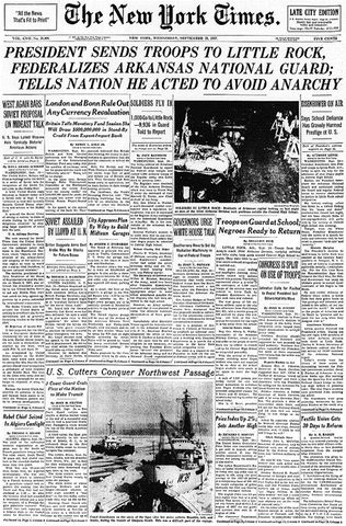 Eisenhower sends in Federal Troops