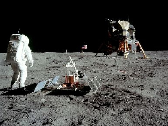 Apollo 11 lands on the moon