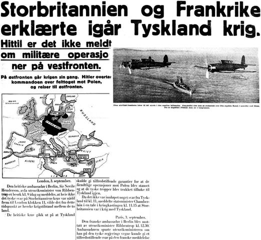 Storbrtannia og Frankrike erklærer krig.